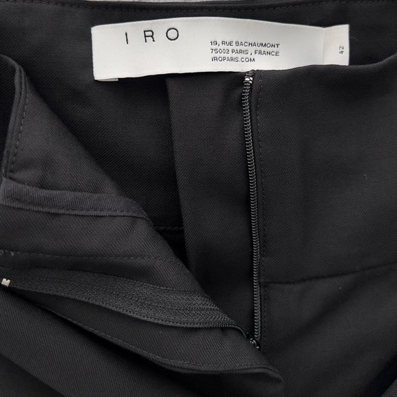 IRO Black 100% Wool Paxi Paperbag Tie Waist Trousers Pants Sz EUR 42 (34W) 0113 - Picture 7 of 14